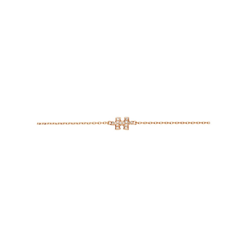 Akillis Mini Puzzle bracelet in pink gold and diamonds