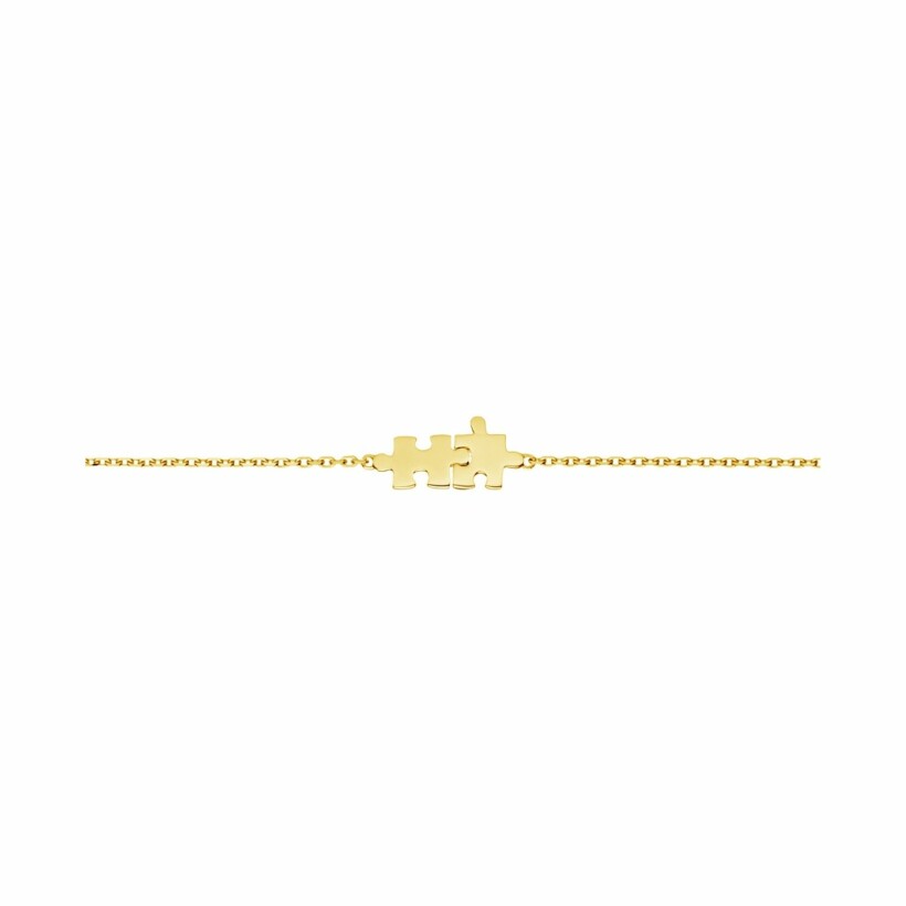 Bracelet Akillis chaîne duo Mini Puzzle en or jaune