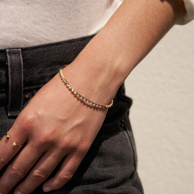 Bracelet jonc rigide Charlet Pyramide en or jaune