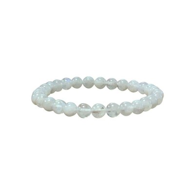 Bracelet Minerama boules en pierres de lune, 4mm