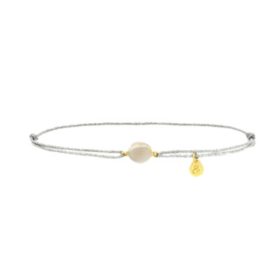 Bracelet min&ral Joaillerie Bestouan en or jaune et pierre de lune