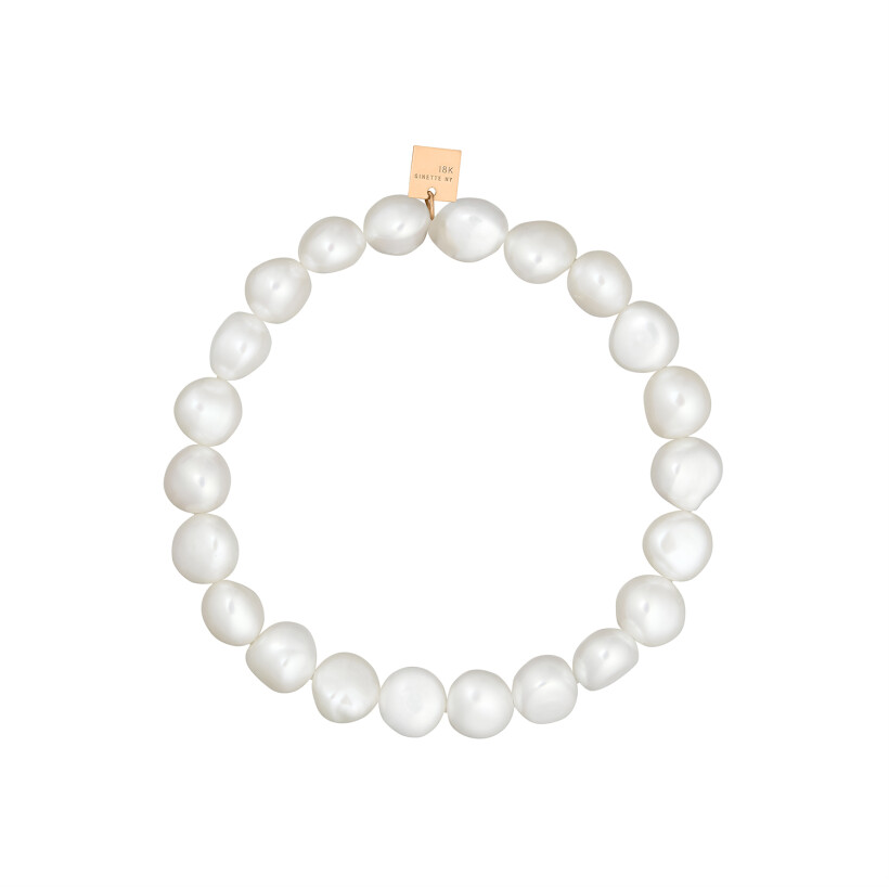 GINETTE NY elastic bracelet, baroque pearls