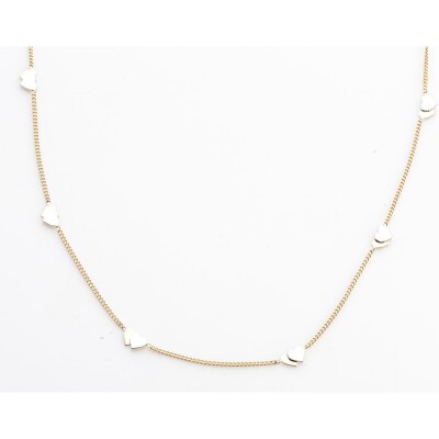Collier Maison Ballet by Scarlett cœurs en or blanc et or jaune