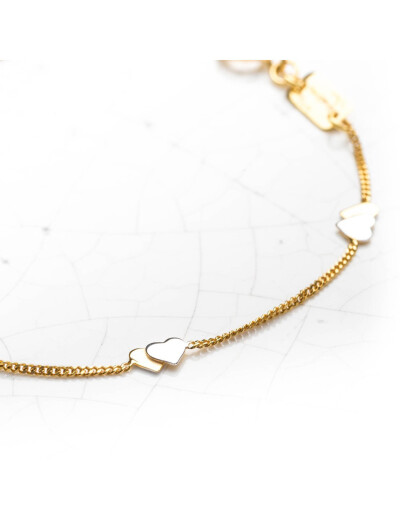 Collier Maison Ballet by Scarlett cœurs en or blanc et or jaune