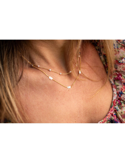 Collier Maison Ballet by Scarlett cœurs en or blanc et or jaune