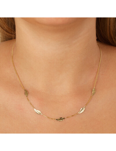 Collier Maison Ballet by Scarlett petites plumes en or jaune