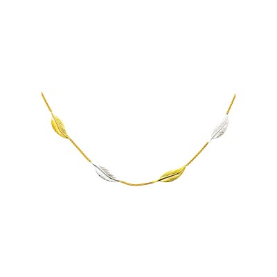 Collier Maison Ballet by Scarlett plumes en or jaune 9 carats et or blanc 9 carats