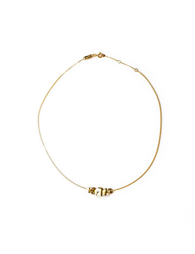Collier Maison Ballet by Scarlett ronds froissés en or jaune 9 carats