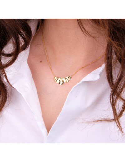 Collier Maison Ballet by Scarlett ronds froissés en or jaune 9 carats