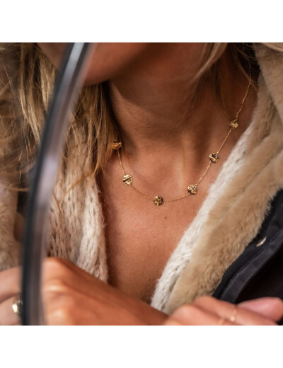 Collier Maison Ballet by Scarlett ronds froissés en or jaune 9 carats