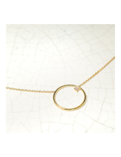 Collier Maison Ballet by Scarlett en or jaune 9 carats et diamant de synthèse