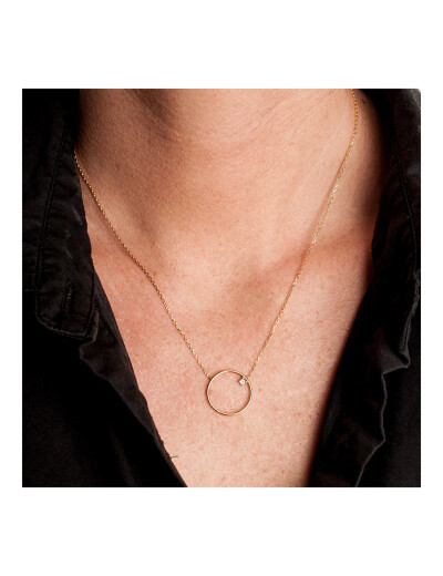 Collier Maison Ballet by Scarlett en or jaune 9 carats et diamant de synthèse