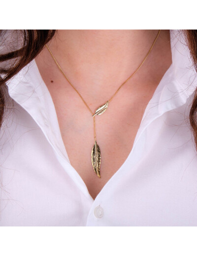 Collier Maison Ballet by Scarlett plumes en or jaune 9 carats
