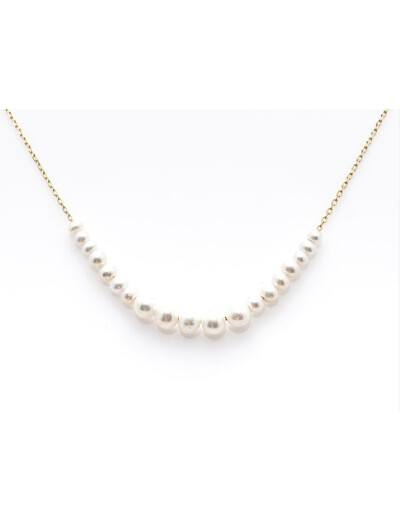 Collier Maison Ballet by Scarlett en or jaune 9 carats et perle de culture d'eau douce