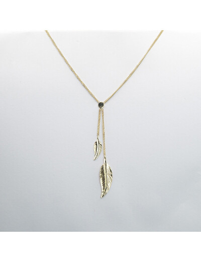 Collier Maison Ballet by Scarlett petites plumes en or jaune 9 carats