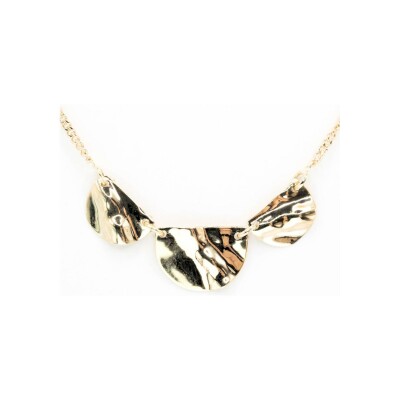 Collier Maison Ballet by Scarlett demi-rond froissé en or jaune 9 carats