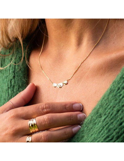 Collier Maison Ballet by Scarlett demi-rond froissé en or jaune 9 carats