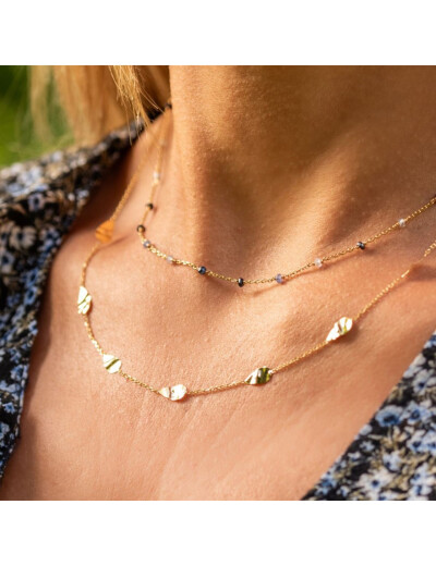 Collier Maison Ballet by Scarlett gouttes froissées en or jaune 9 carats