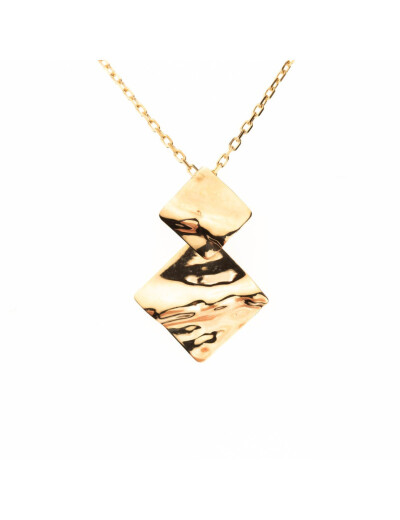 Collier Maison Ballet by Scarlett losanges froissés en or jaune 9 carats