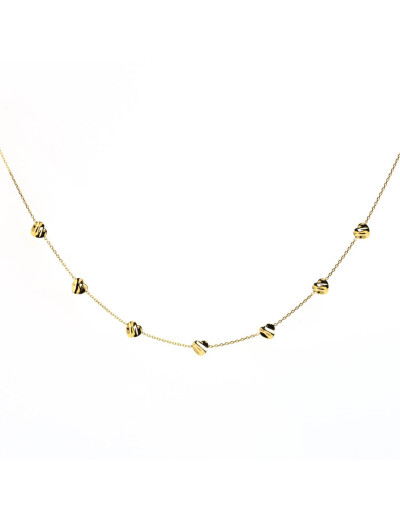 Collier Maison Ballet by Scarlett cœurs froissés en or jaune 9 carats