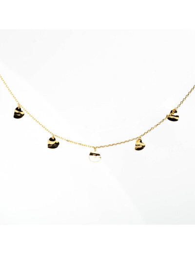 Collier Maison Ballet by Scarlett cœurs froissés en or jaune 9 carats