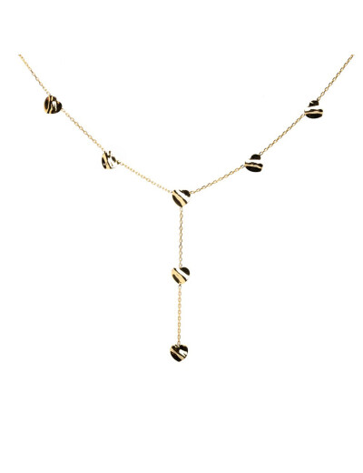 Collier Maison Ballet by Scarlett cœurs froissés en or jaune 9 carats