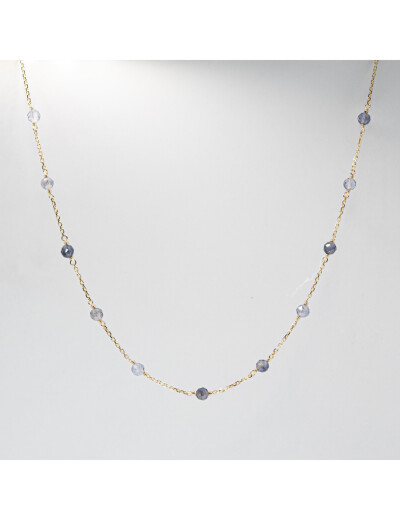 Collier Maison Ballet by Scarlett en or jaune et iolites