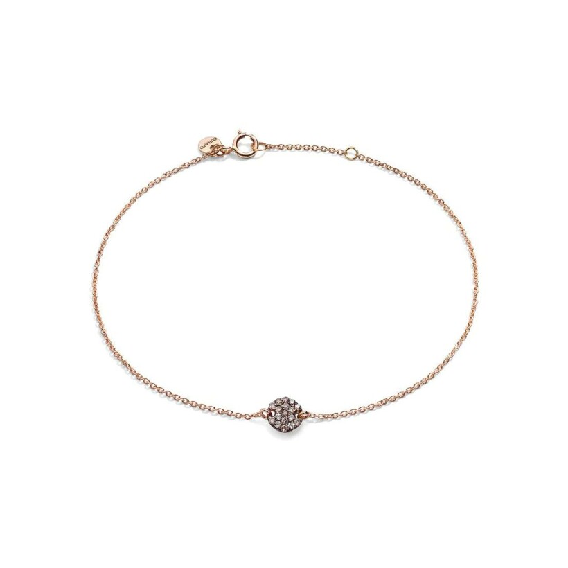 Bracelet Burato Paillettes en or rose et diamants bruns