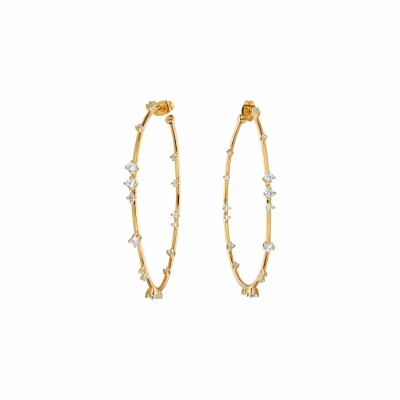 Boucles d'oreilles Mya Bay Hoops en métal doré et oxyde de zirconium