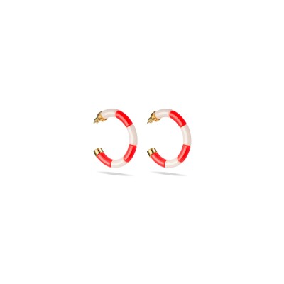 Boucles d'oreilles créoles PARABAYA Riviera Laranja personnalisables en résine et acrylique Orange