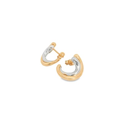 Boucles d'oreilles en or jaune et vor blanc
