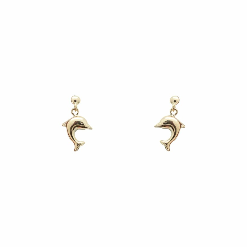 Boucles d'oreilles dauphins en or jaune