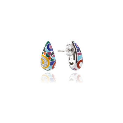 Boucles d'oreilles Una Storia Marina en argent et oxydes de zirconium