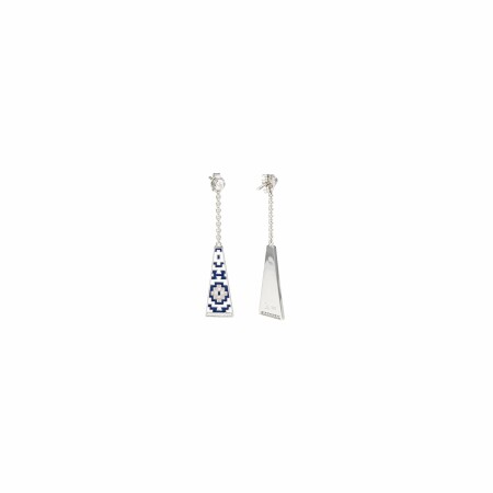 Boucles d'oreilles pendantes Una Storia en argent et oxydes de zirconium