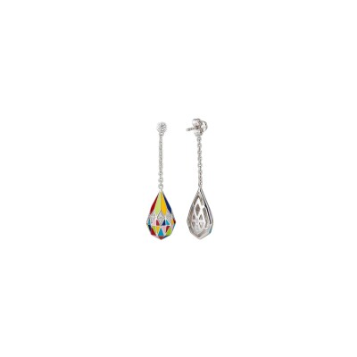 Boucles d'oreilles Una Storia Bora-Bora en argent et oxydes de zirconium