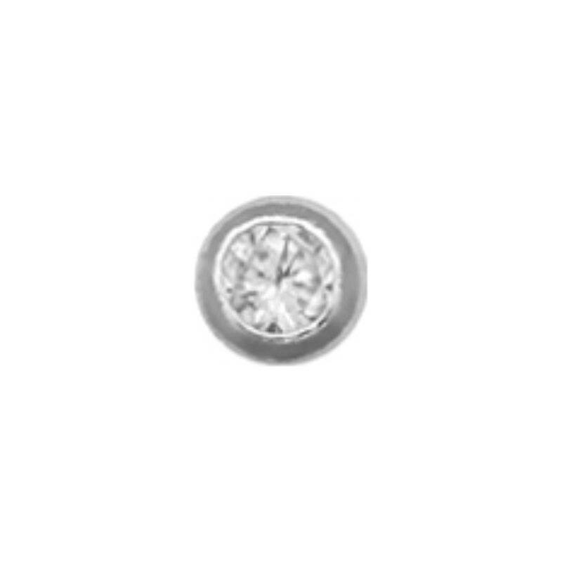 Piercing de nez en or blanc et oxydes de zirconium, 2mm