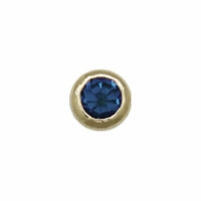 Piercing de nez en or jaune et oxydes de zirconium, 2mm