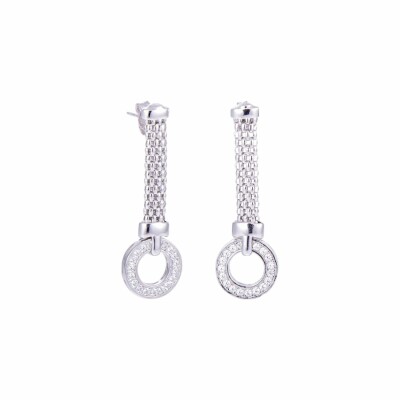 Boucles d'oreilles Una Storia Bouée Cosimo en argent et oxydes de zirconium