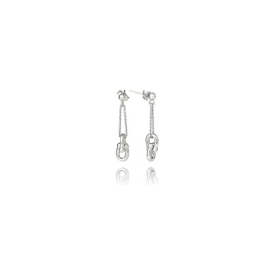 Boucles d'oreilles Una Storia Cavalière en argent et oxydes de zirconium