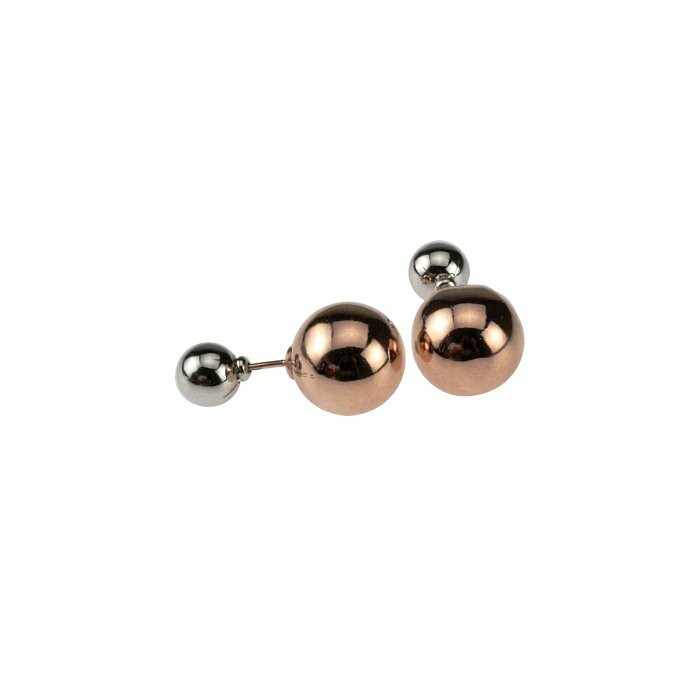 Boucles d'oreilles Una Storia bicolores roses en argent