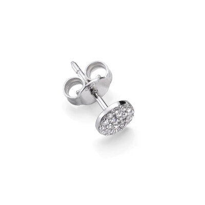 Mono boucle d'oreille Burato Diamonds Paillettes en or blanc et diamants