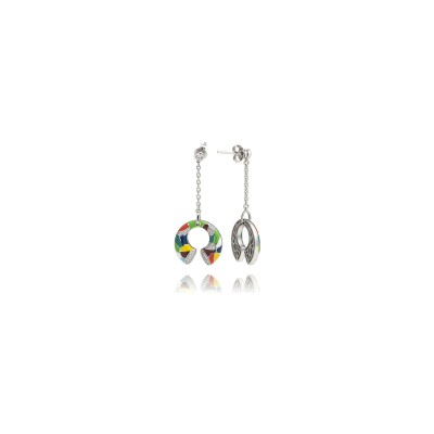 Boucles d'oreilles Una Storia Savane en argent et oxydes de zirconium