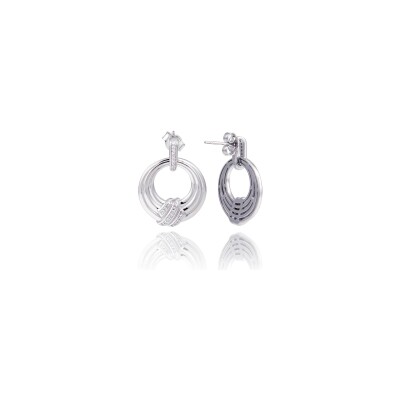 Boucles d'oreilles Una Storia Turban en argent et oxydes de zirconium