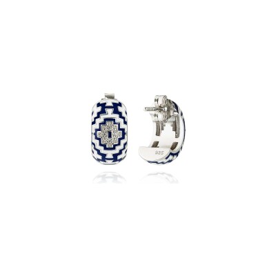 Boucles d'oreilles Una Storia Aztec en argent et oxydes de zirconium