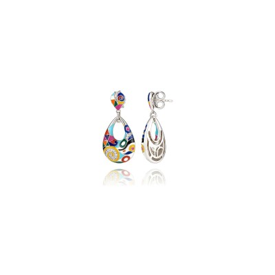 Boucles d'oreilles Una Storia Marina en argent rhodié et oxydes de zirconium