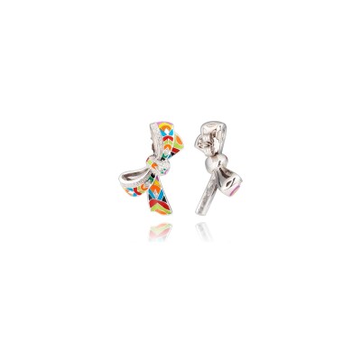 Boucles d'oreilles Una Storia Parigi en argent rhodié et oxydes de zirconium