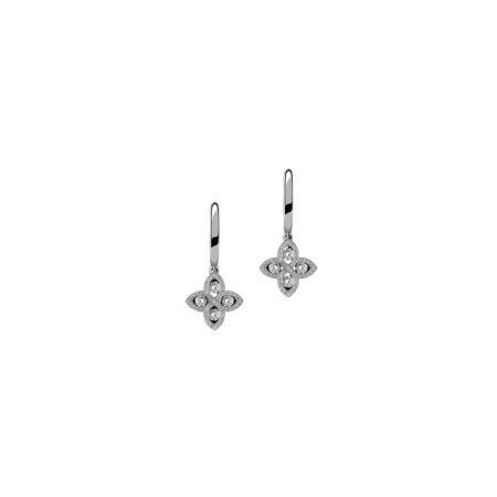 Boucles d'oreilles Waskoll Flamme en or blanc et diamants