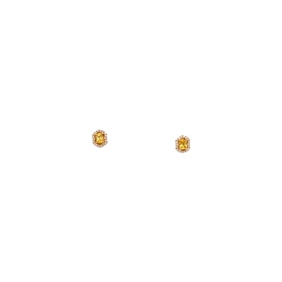 Boucles d'oreilles en or rose et diamants