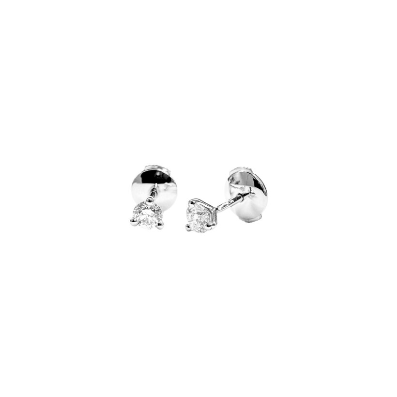 Puces d'oreilles Isabelle Barrier en or blanc et diamants de 0.45ct