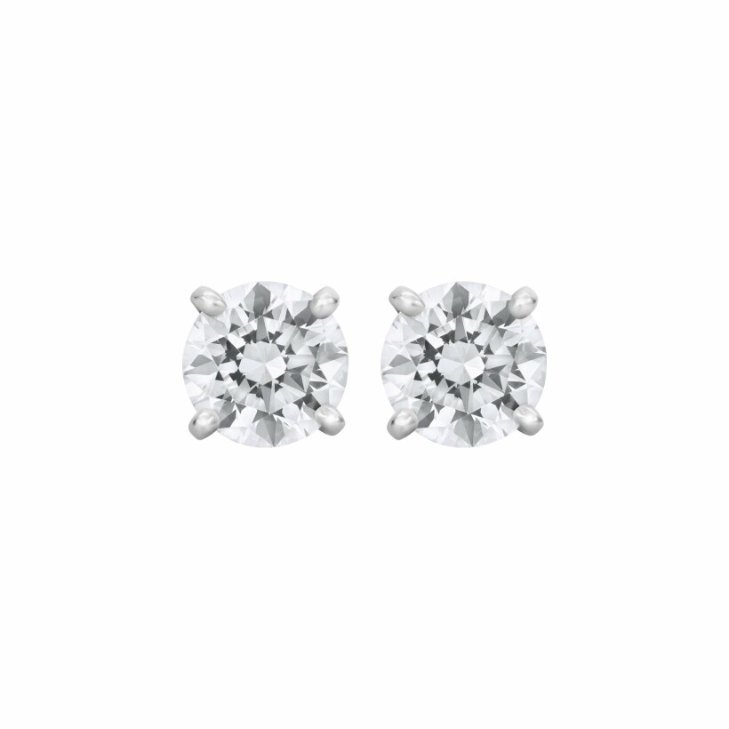 Boucles d'oreilles en or blanc et diamants blancs - Certificat GIA